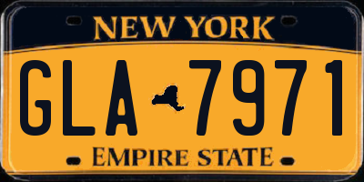 NY license plate GLA7971