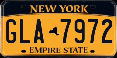 NY license plate GLA7972