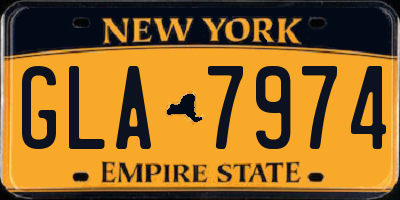 NY license plate GLA7974