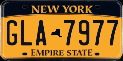 NY license plate GLA7977