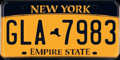NY license plate GLA7983
