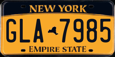 NY license plate GLA7985