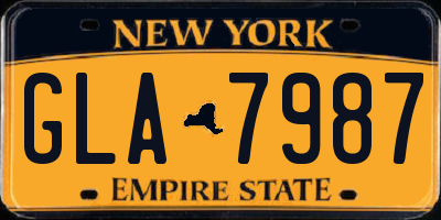 NY license plate GLA7987