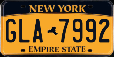 NY license plate GLA7992