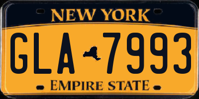 NY license plate GLA7993