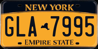 NY license plate GLA7995