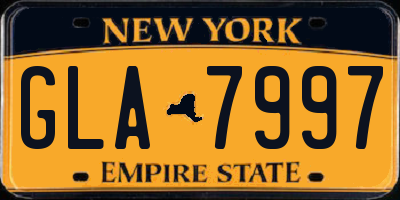 NY license plate GLA7997