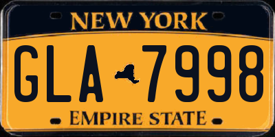 NY license plate GLA7998