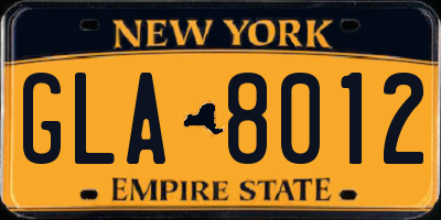 NY license plate GLA8012