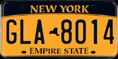 NY license plate GLA8014