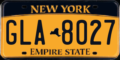 NY license plate GLA8027