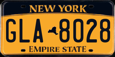 NY license plate GLA8028