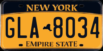 NY license plate GLA8034