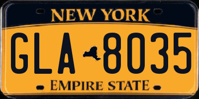 NY license plate GLA8035