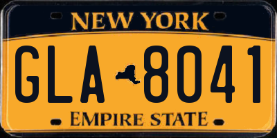 NY license plate GLA8041