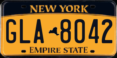 NY license plate GLA8042