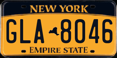 NY license plate GLA8046