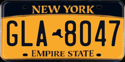 NY license plate GLA8047