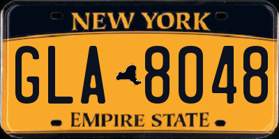 NY license plate GLA8048