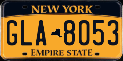 NY license plate GLA8053