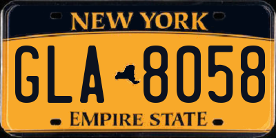 NY license plate GLA8058