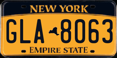 NY license plate GLA8063