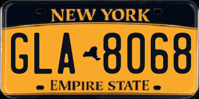 NY license plate GLA8068