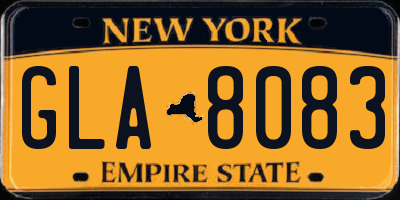 NY license plate GLA8083