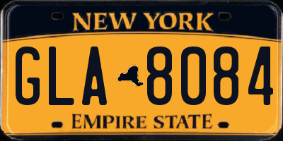 NY license plate GLA8084
