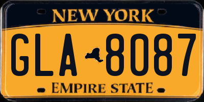 NY license plate GLA8087