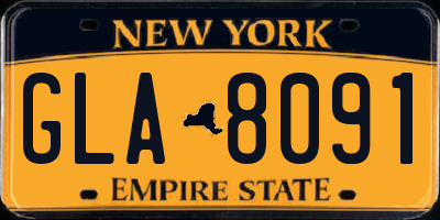 NY license plate GLA8091