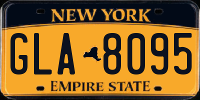 NY license plate GLA8095