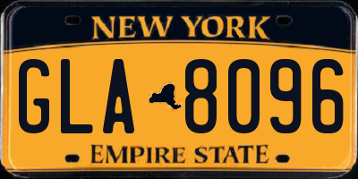 NY license plate GLA8096