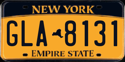 NY license plate GLA8131