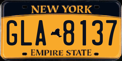 NY license plate GLA8137