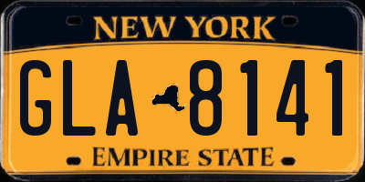 NY license plate GLA8141
