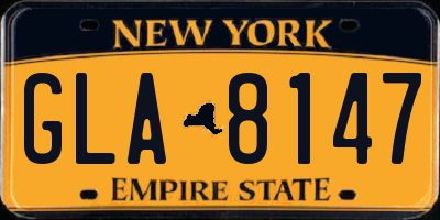 NY license plate GLA8147