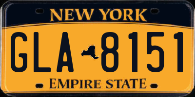 NY license plate GLA8151