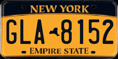 NY license plate GLA8152