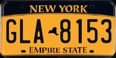 NY license plate GLA8153