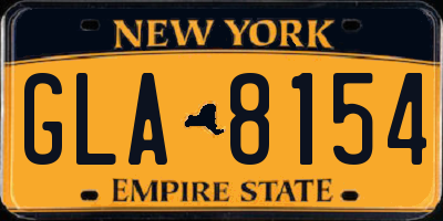 NY license plate GLA8154