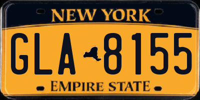 NY license plate GLA8155