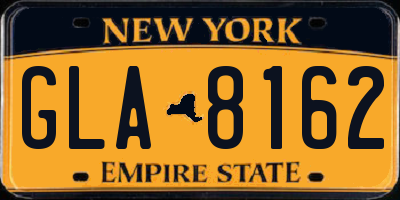 NY license plate GLA8162