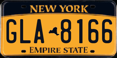 NY license plate GLA8166
