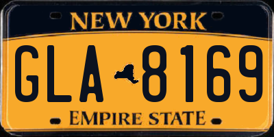 NY license plate GLA8169
