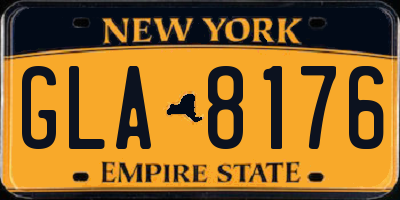 NY license plate GLA8176