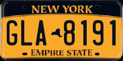 NY license plate GLA8191