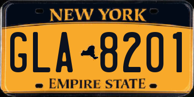 NY license plate GLA8201