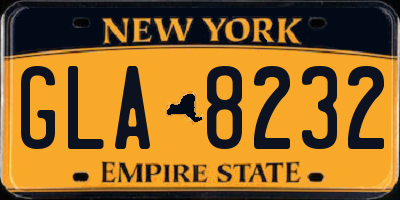 NY license plate GLA8232