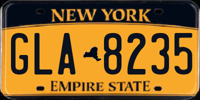 NY license plate GLA8235